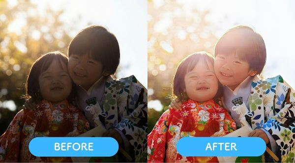 逆光写真を明るく補正 逆光写真を明るく補正