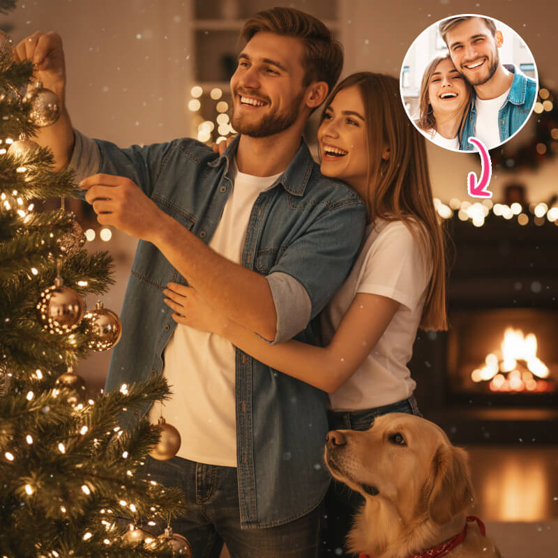 Christ AI Photo Tree Decorating