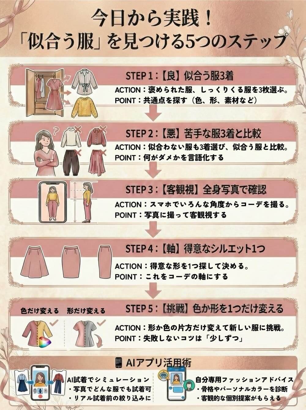 似合う服が見つかる5ステップの画像