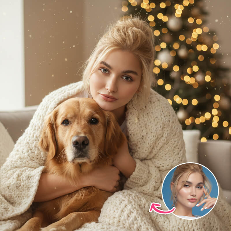 Christmas AI Photo Holiday Snuggles
