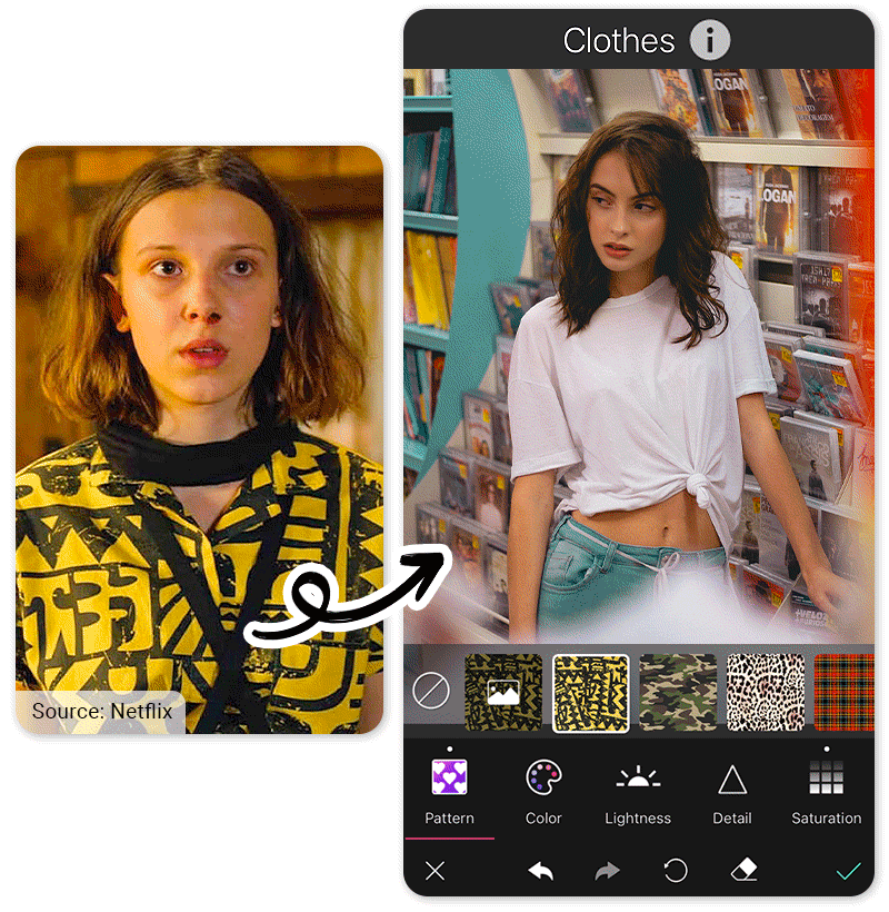 80er Kostüm ändern Kleidungsmuster ändern für den Stranger Things Look.