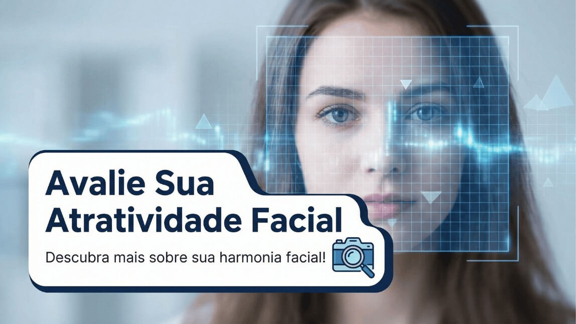 Mulher fazendo um teste de beleza com IA através de um analisador de rosto.