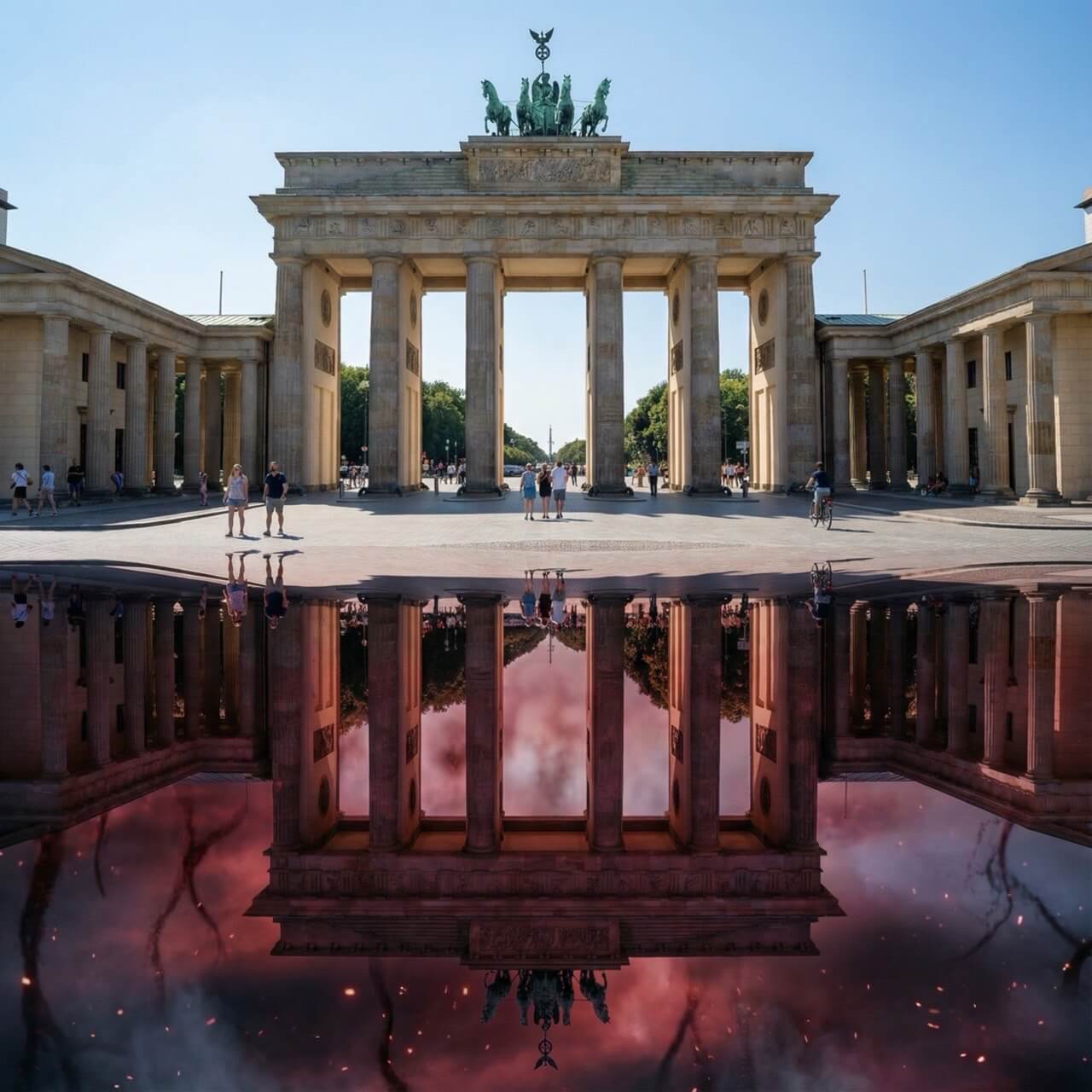 Das Brandenburger Tor im Stranger Things Effekte mit eigener Schattenwelt, dem Upside Down