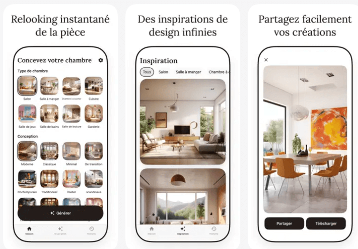 Application décoration d'intérieur IA avec photo : AI Room Planner