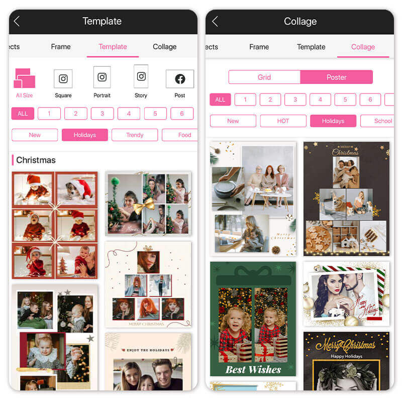 Modelos de Colagem de Natal Modelos de Colagem de Natal no App