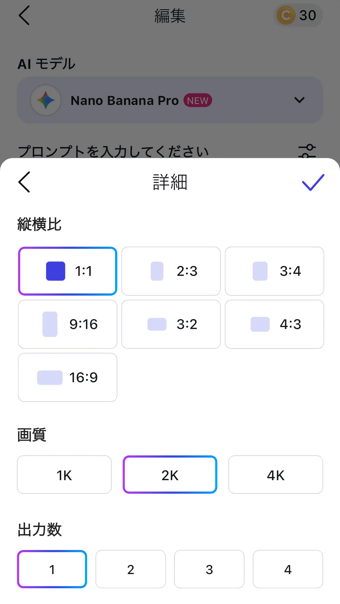 出力設定 出力設定