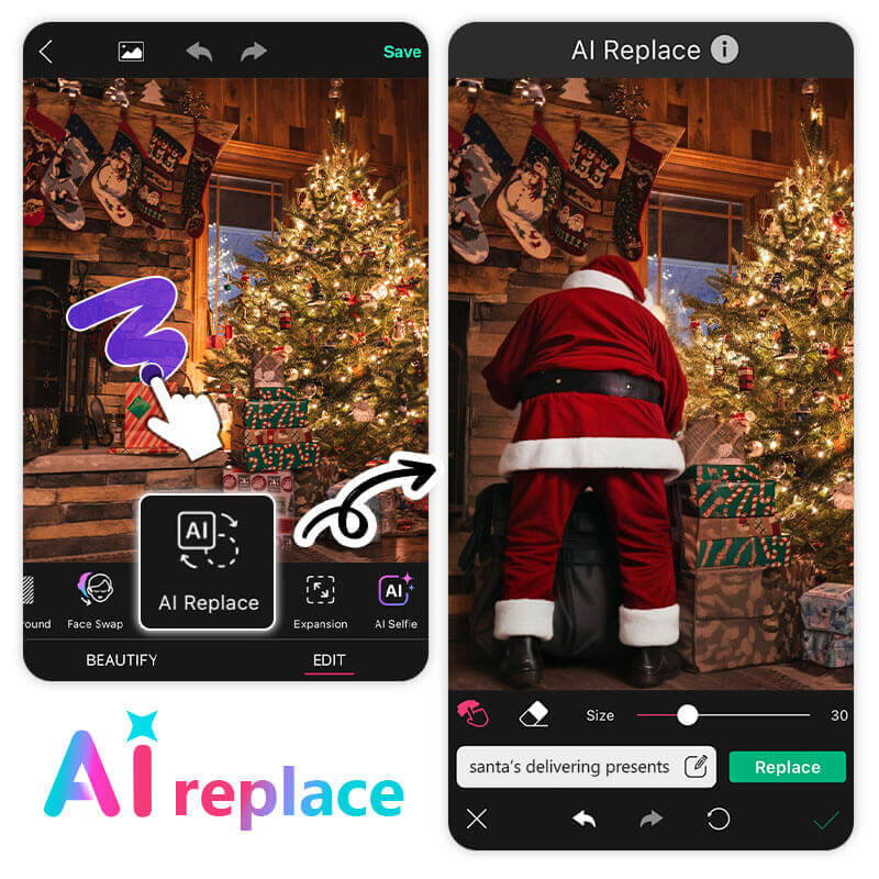 Attraper le Père Noël chez moi : ajouter pere noel sur photo