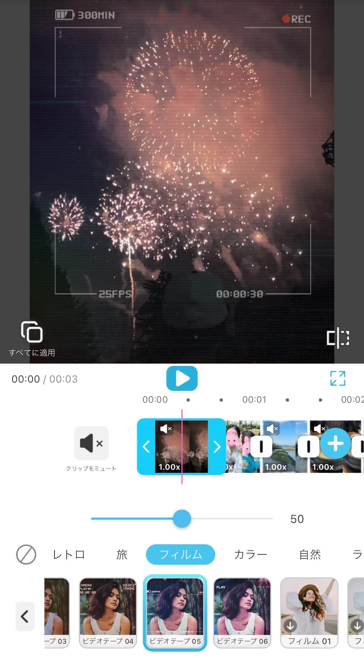 ビデオカメラ風のフィルター ビデオカメラ風のフィルター