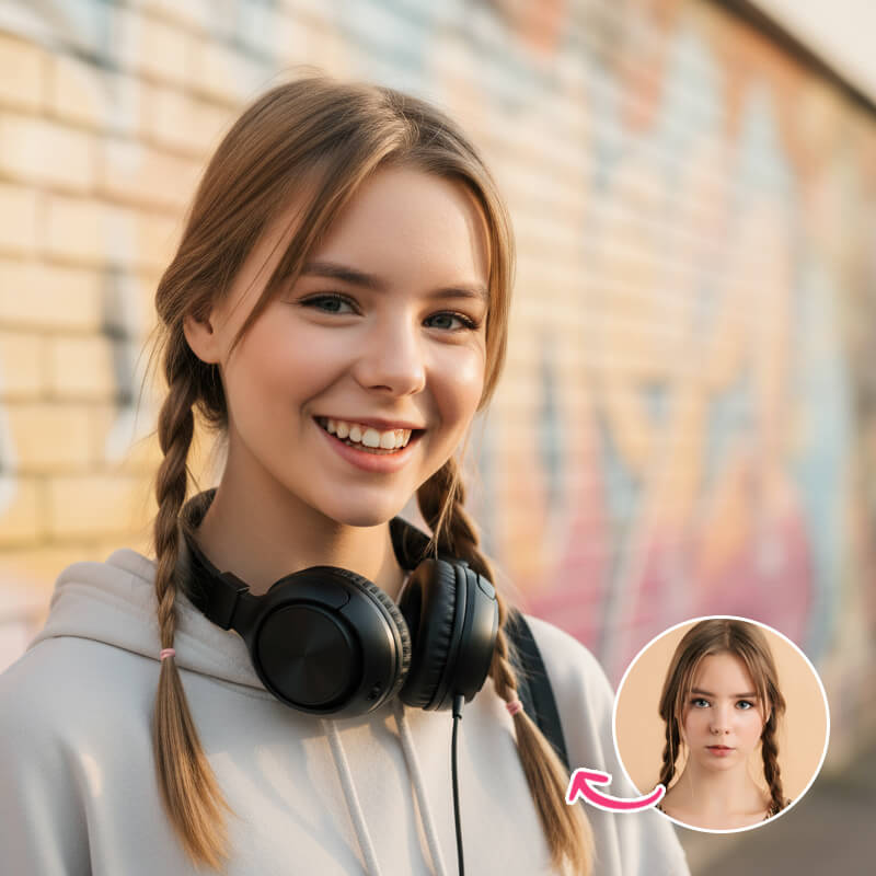 Graffiti Wall Teen Portrait
