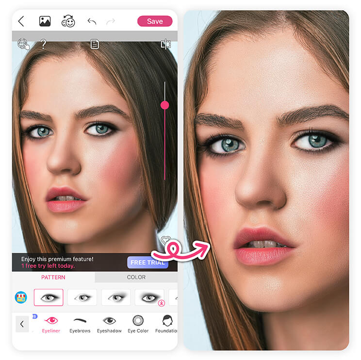 Test Hooded-Eye–Friendly Liner Styles in YouCam Perfect Test Hooded-Eye–Friendly Liner Styles in YouCam Perfect