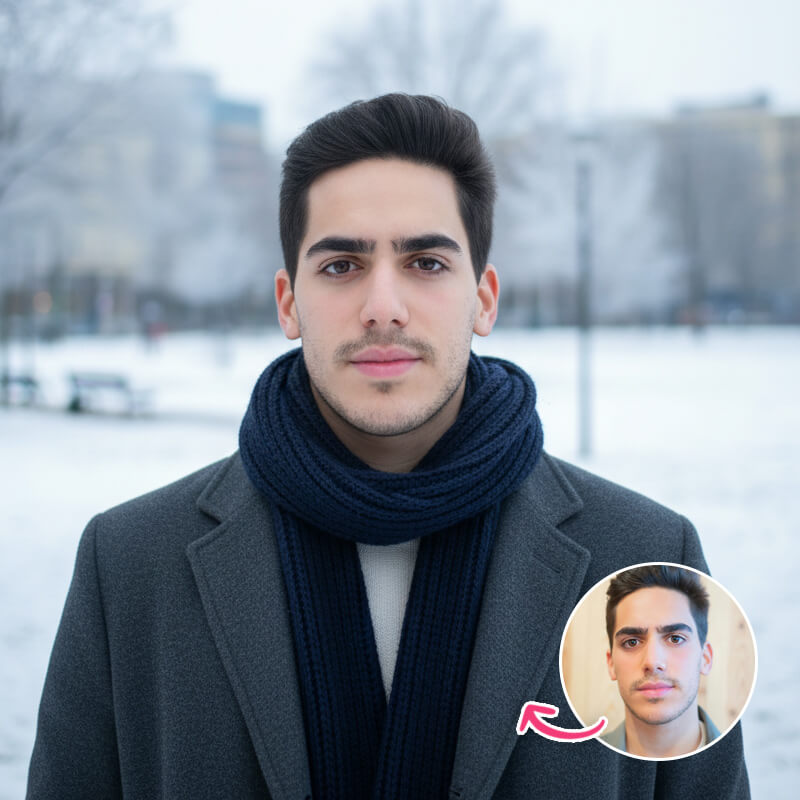 Winter City Park Portrait