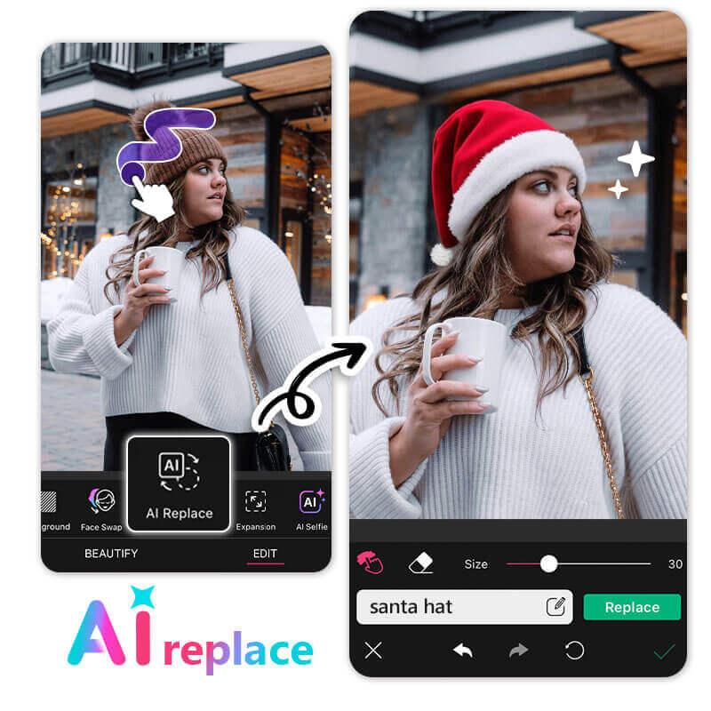 Adicione Gorro de Natal com IA Adicione Gorro de Natal com IA