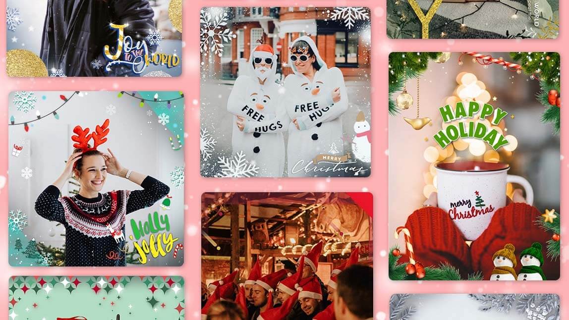 Mit Rahmen für Weihnachten kostenlos Weihnachtsfotos gestalten
