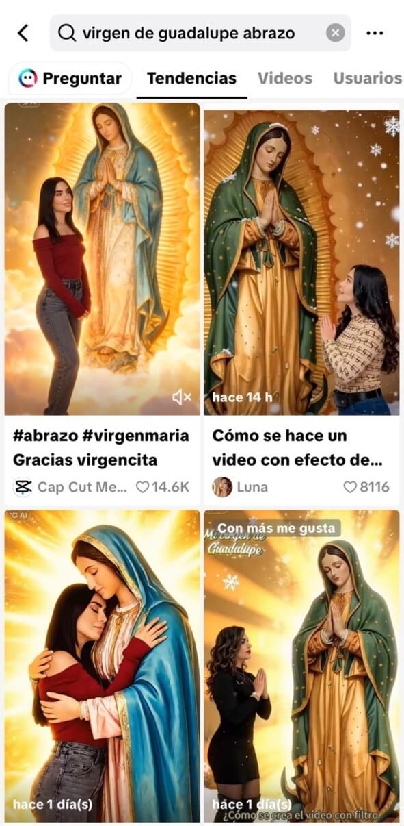 efecto abrazo Virgen de Guadalupe