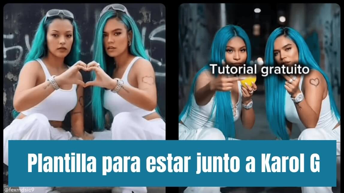 Plantilla de foto junto a Karol G