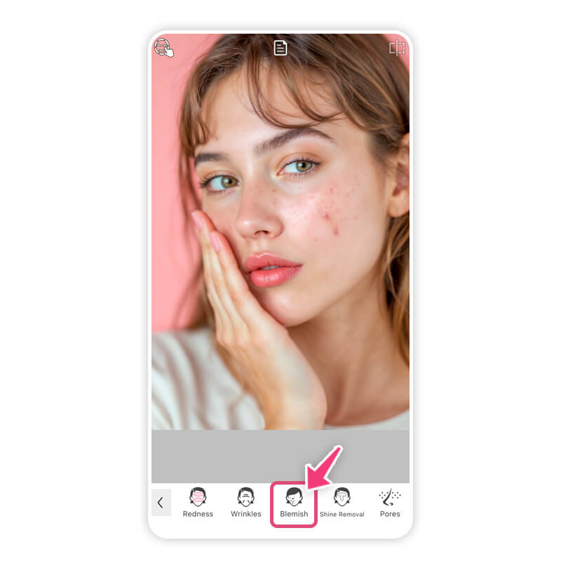 Usando a ferramenta de remover manchas na foto