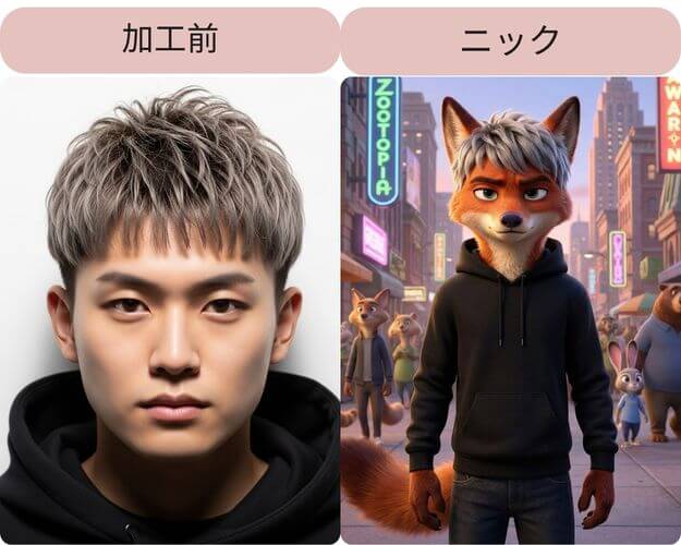 診断結果②モテきつね！イケメンのニック