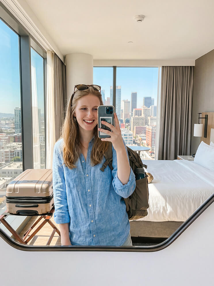 Travel-Themed Mirror Selfie Travel-Themed Mirror Selfie