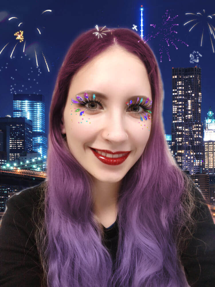 Add a colorful fireworks filter to your new year photos