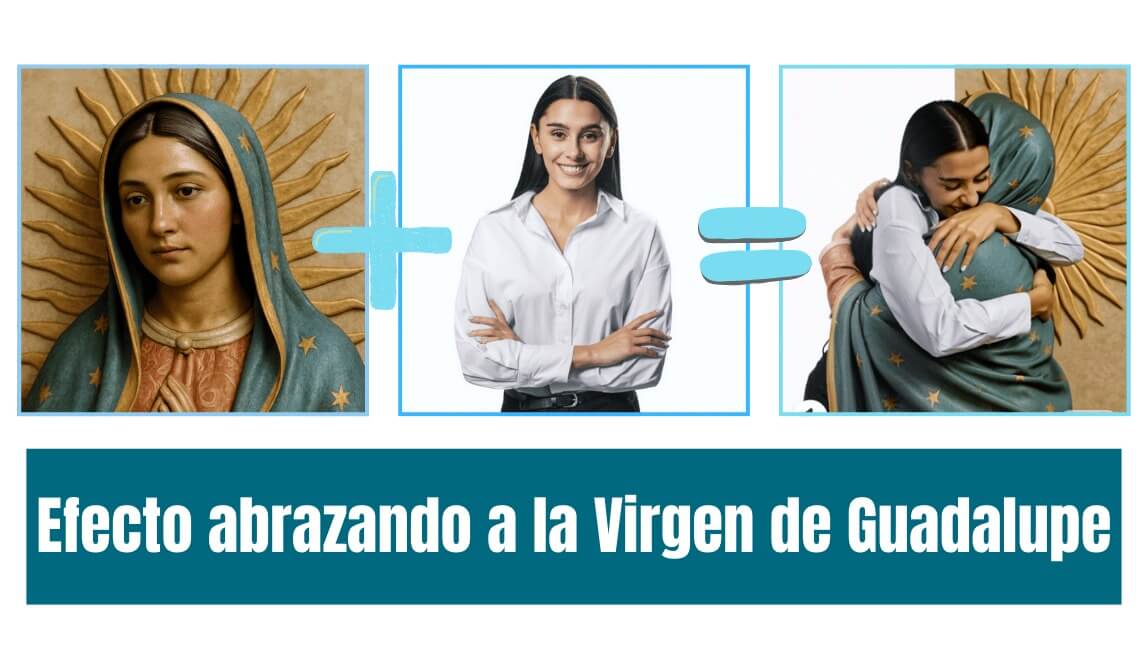 Video con efecto abrazo a la virgen de guadalupe