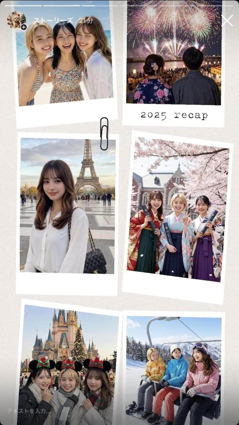 ポラロイド風おしゃれ年越しストーリー ポラロイド風おしゃれ年越しストーリー