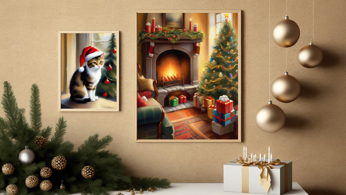 Generate Christmas wall decor with the best AI Christmas art generator