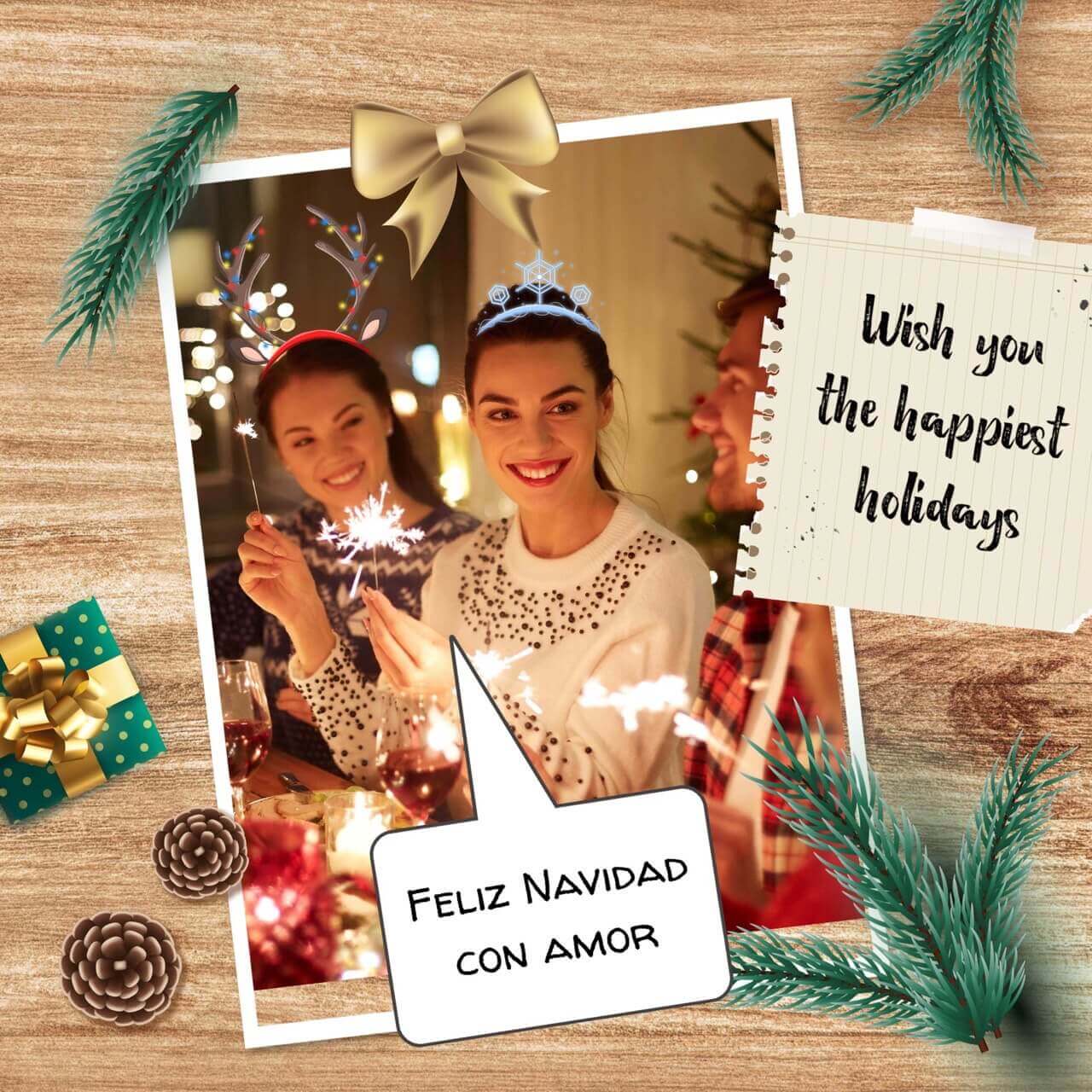 Plantillas de Navidad para editar gratis y personalizarlas, image size:1280x1280