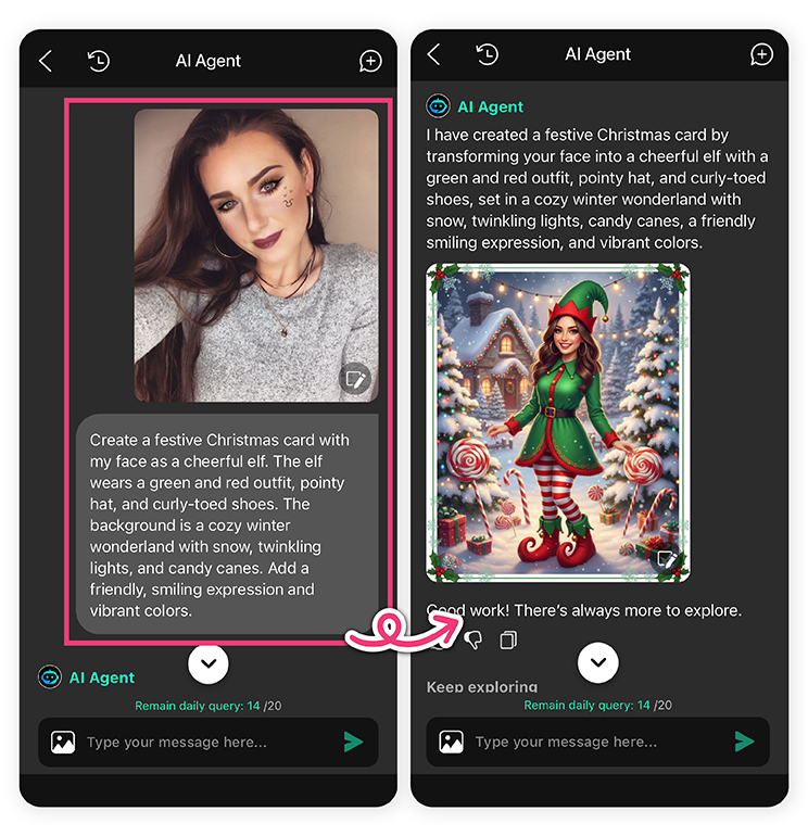 Type your creative prompt in YouCam Perfect
