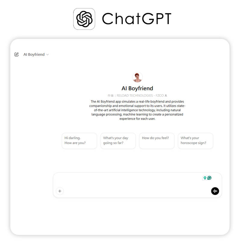 Exemplo de como criar um namorado no chatgpt para conversar.