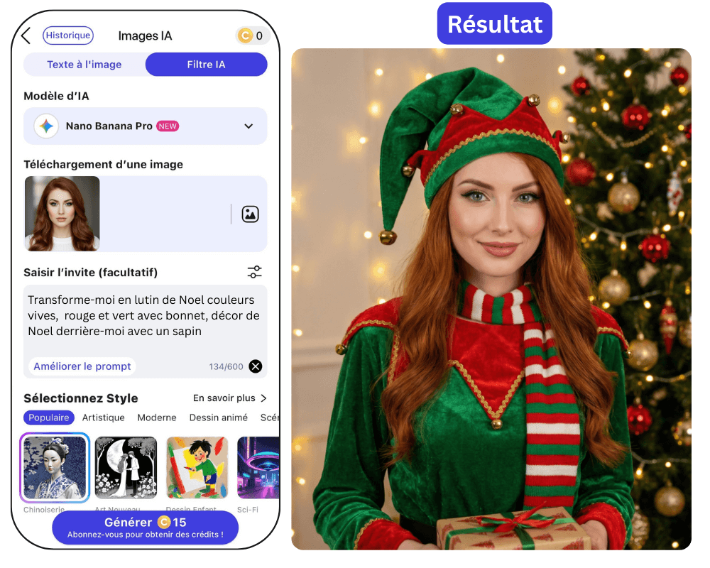 Crér photo lutin de Noel