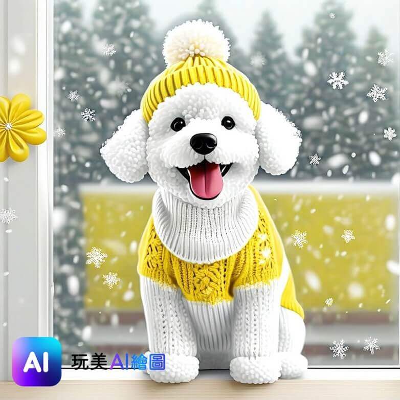 聖誕快樂圖：聖誕可愛狗狗圖案