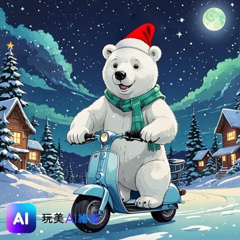 聖誕節北極熊可愛圖
