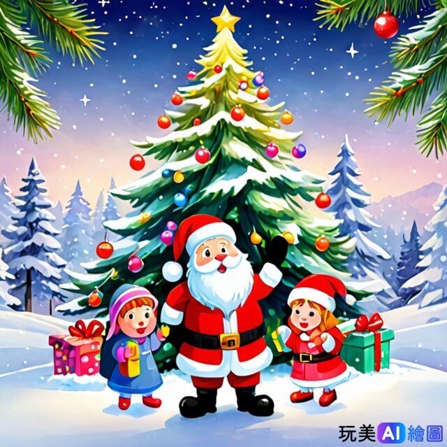 可愛聖誕老公公圖案