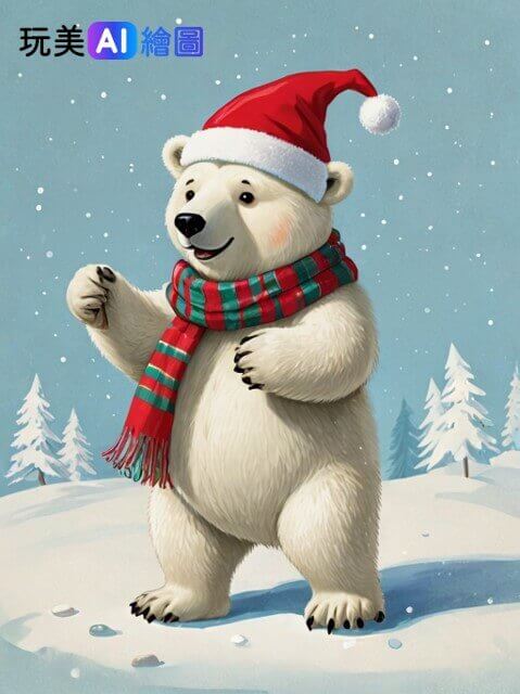 可愛聖誕北極熊