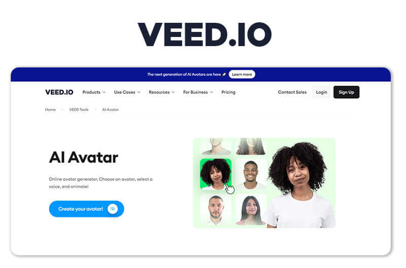 Createur d'avatar en ligne- VEED.IO: pour créer un avatar animé en ligne