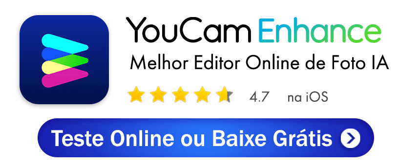 Interface do YouCam Enhance, um aplicativo para remover censura de fotos e prints.