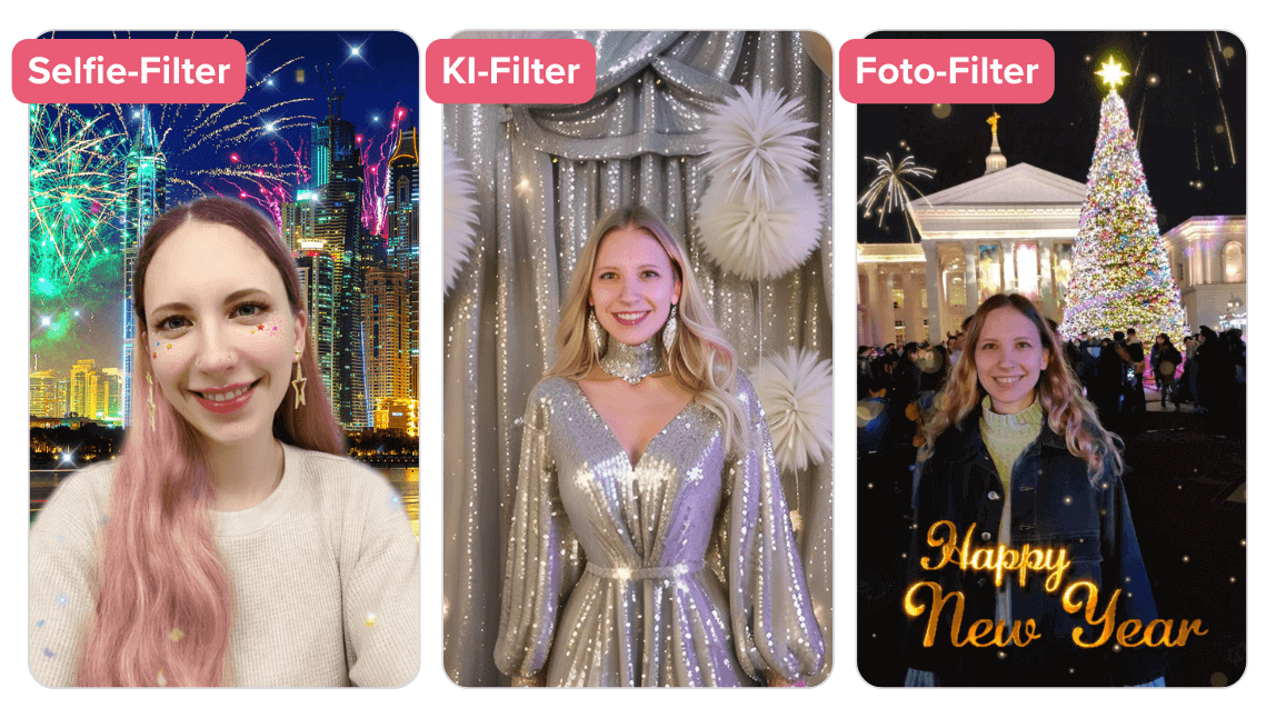 Entdecke verschiedene Silvester-Filter für deine Neujahrsfotos