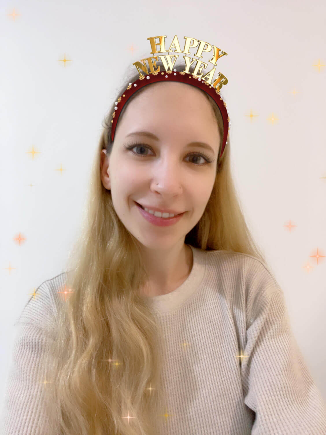 Silvester-Filter mit "Happy New Year" Stirnband