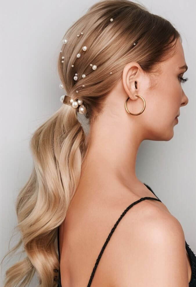 Pearl-Embellished Hairstyle