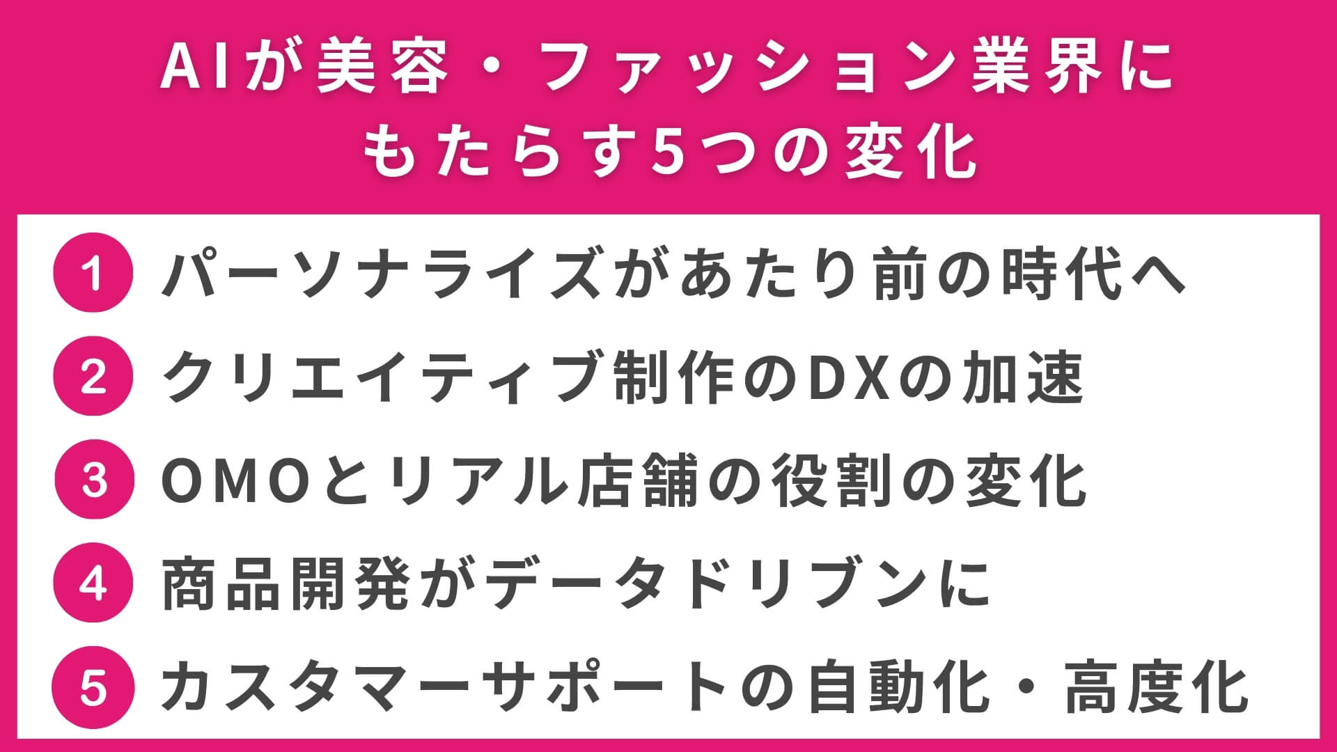 AIが美容・ファッション業界にもたらす5つの変化