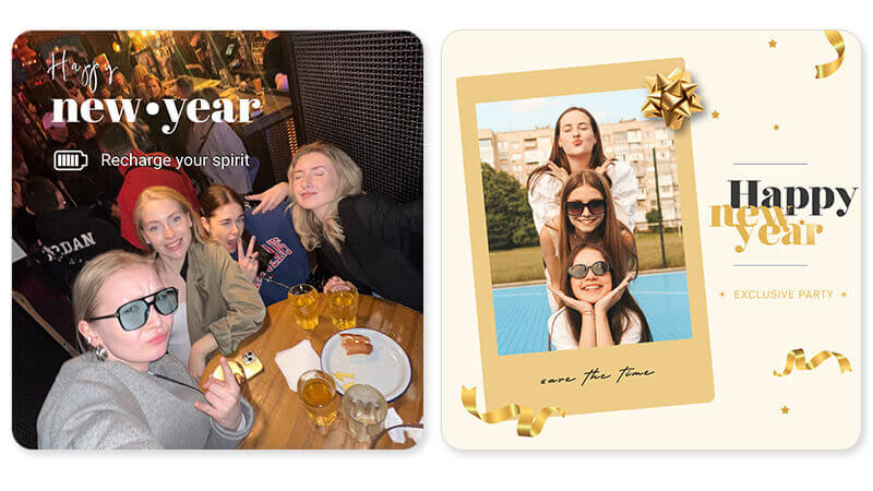 Carte de voeux Nouvel An : amis