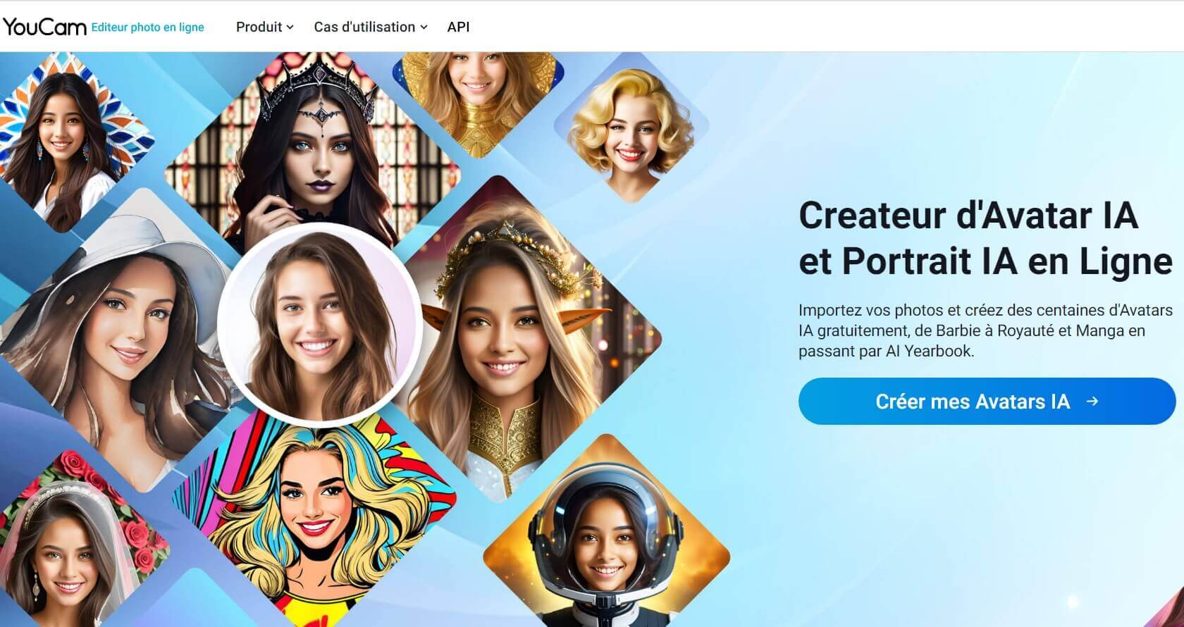 YouCam AI Createur d'avatar: créer un avatar IA gratuit 60 styles différents