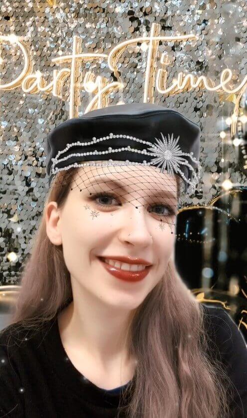 Glamouröser Silvester-Filter für Neujahr-Selfies