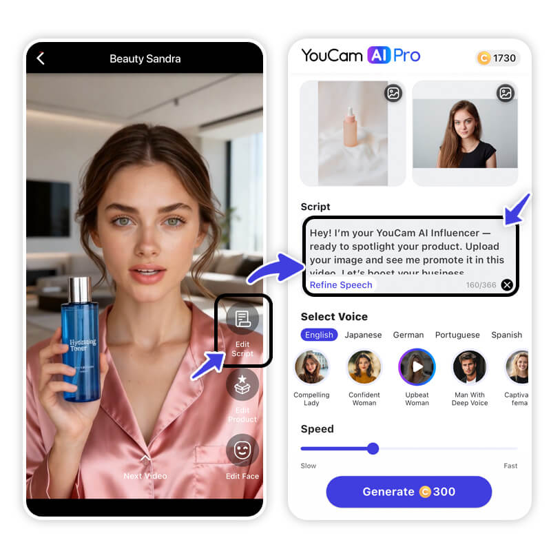 YouCam AI Pro’s AI Business feature YouCam AI Pro’s AI Business feature