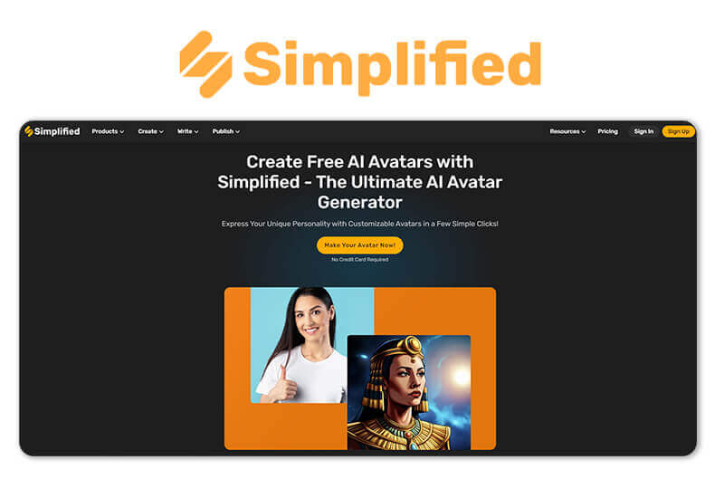 Createur d'avatar IA- Simplified: pour créer un avatar artistique