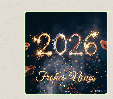 Beispiel eines selbstgestalteten Silvester-Bildes für 2025 im WhatsApp-Chat