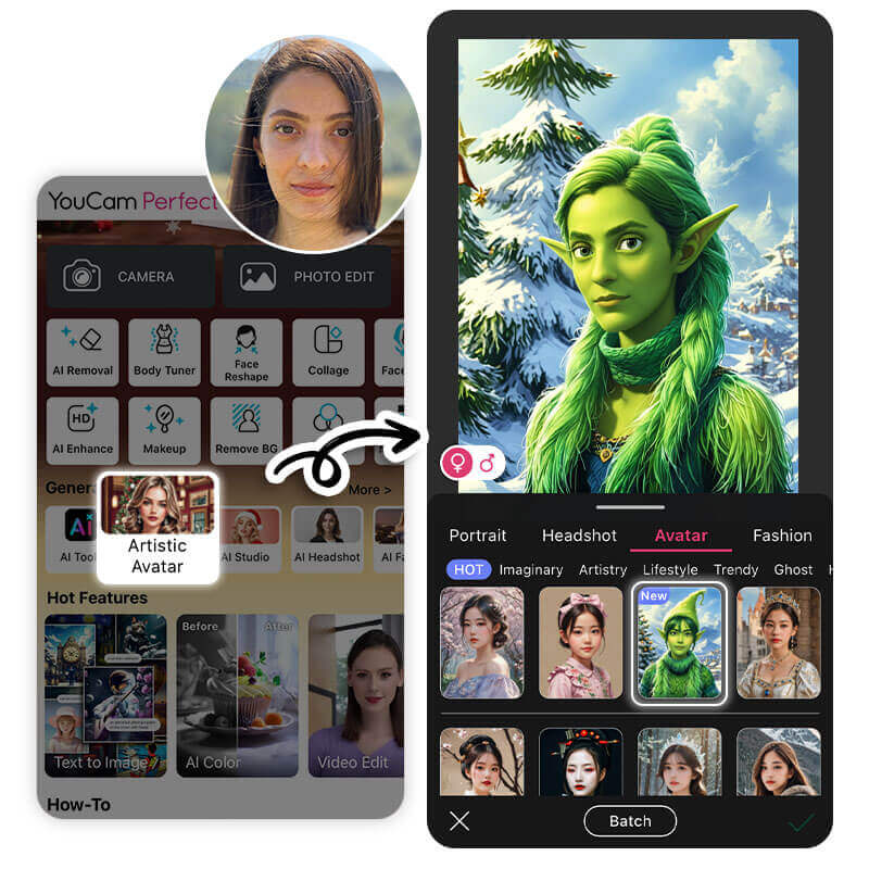 Grinch filter: Generate Grinch Avatar