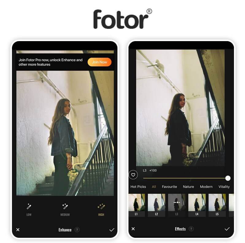 Application d'amélioration des photos - Fotor : Des retouches parfaites facilitées par l'assistance de l'IA