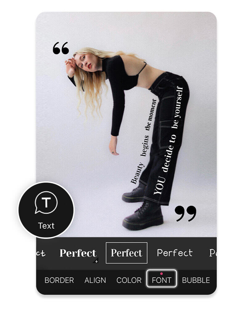 Ein Foto mit ästhetisch eingefügtem Text.