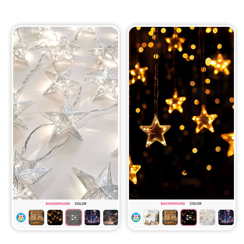 Try star new year photo backgrounds in your pics.